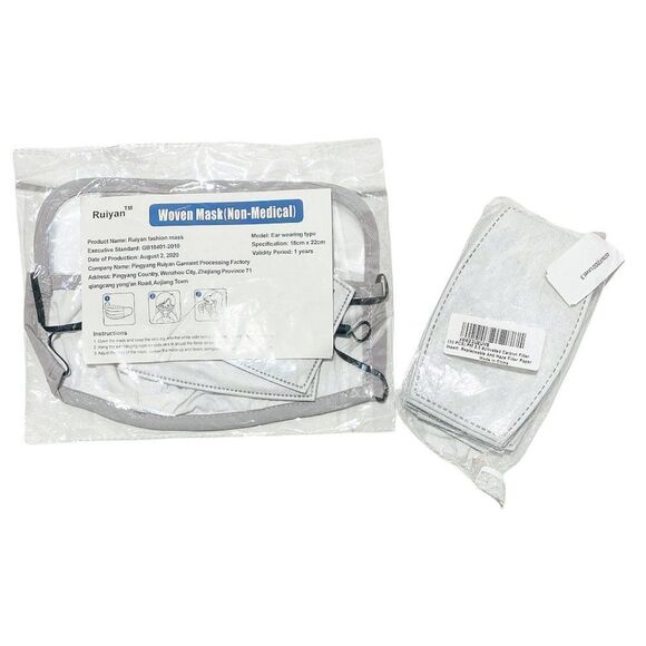 NEW LIVING ROYAL Grey Carbon Filter Face Mask Unisex - Picture 3 of 3